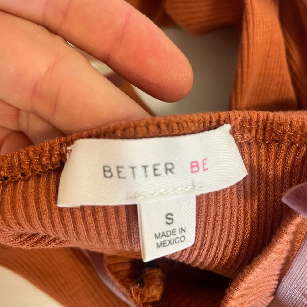 Fitted‎ Rust Ribbed Dress - Picture 6 of 6